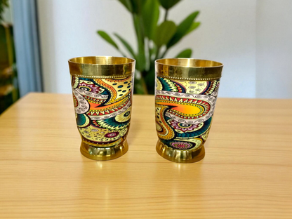 Elegant Brass Meena Glass – Handcrafted Royal Drinkware for Everyday Luxury ✨