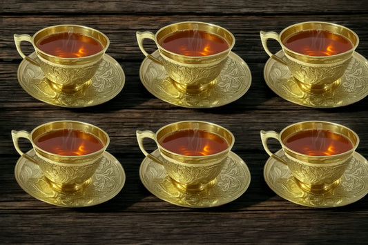 "Handmade Brass Cup and Saucer Set – Traditional Indian Tea & Coffee Mug for Home Décor & Gifting