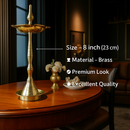 ✨ Elegant Brass Kerala Fancy Diya – Traditional Oil Lamp for Auspicious Decor & Gifting