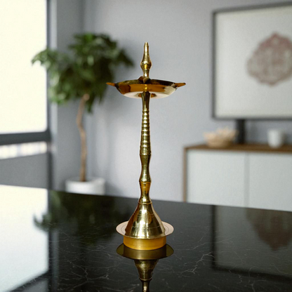 ✨ Elegant Brass Kerala Fancy Diya – Traditional Oil Lamp for Auspicious Decor & Gifting